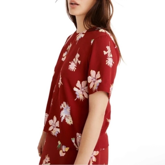 MADEWELL Women’s Top Blouse Bird of Paradise Size S Buttons on back - Picture 2 of 7